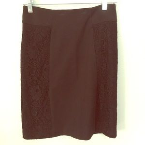 ✮FREE✮ BCBG Generation black stretch pencil skirt Lace detail